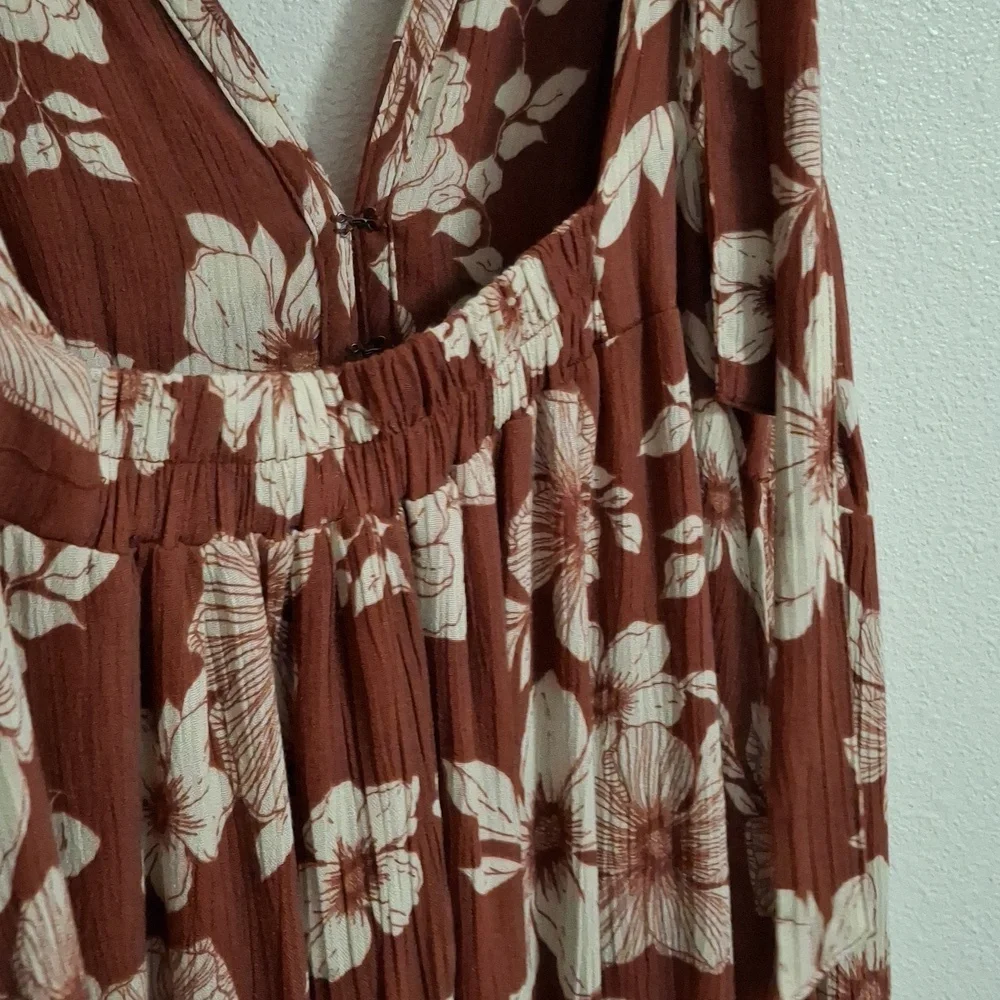 Abercrombie & Fitch Tie Strap Floral Maxi Midi Dress Size LT